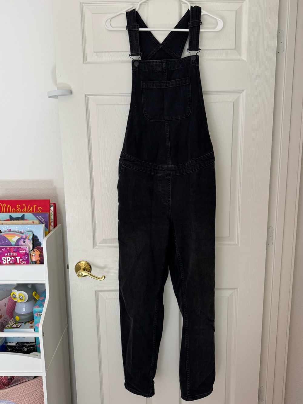 ASOS Maternity Black Denim Overall Jumpsuit with Front Bib Pocket